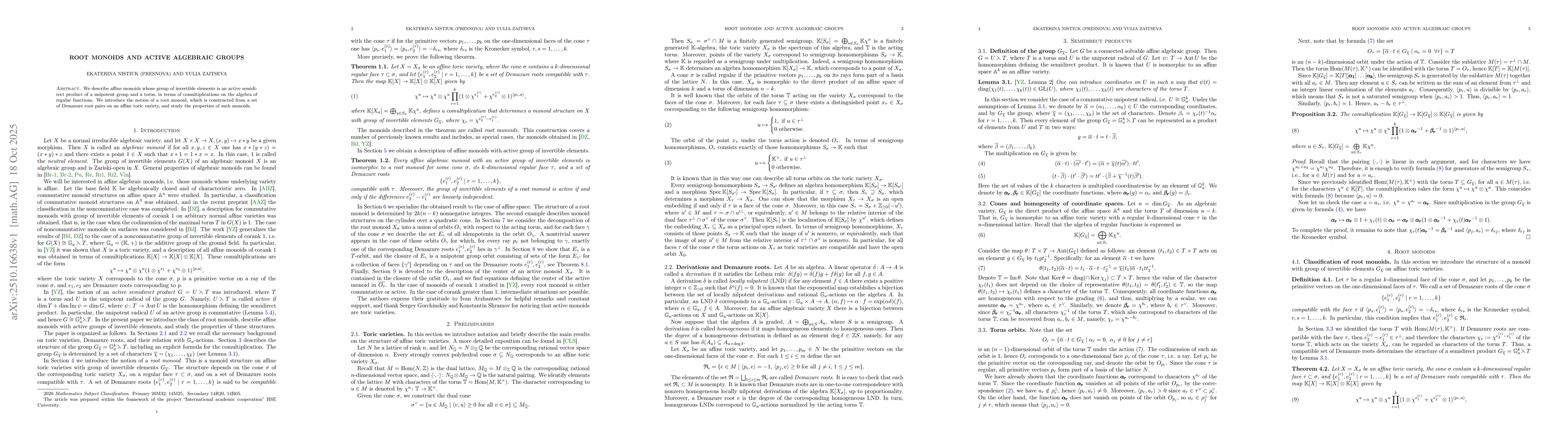 Thumbnail for Root monoids and active algebraic groups
