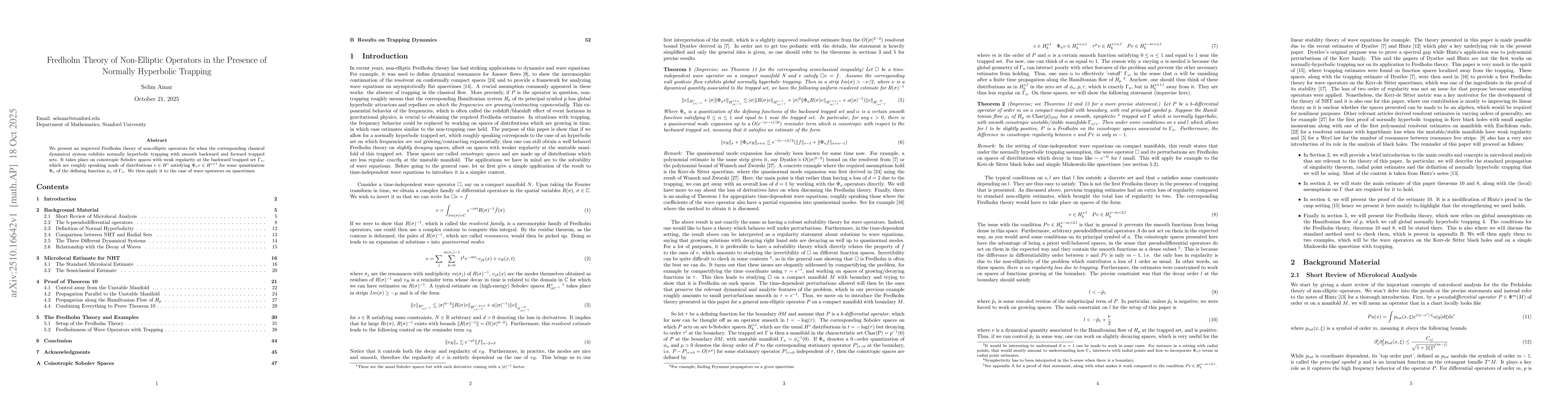 Thumbnail for Fredholm Theory of Non-Elliptic Operators in the Presence of Normally
  Hyperbolic Trapping
