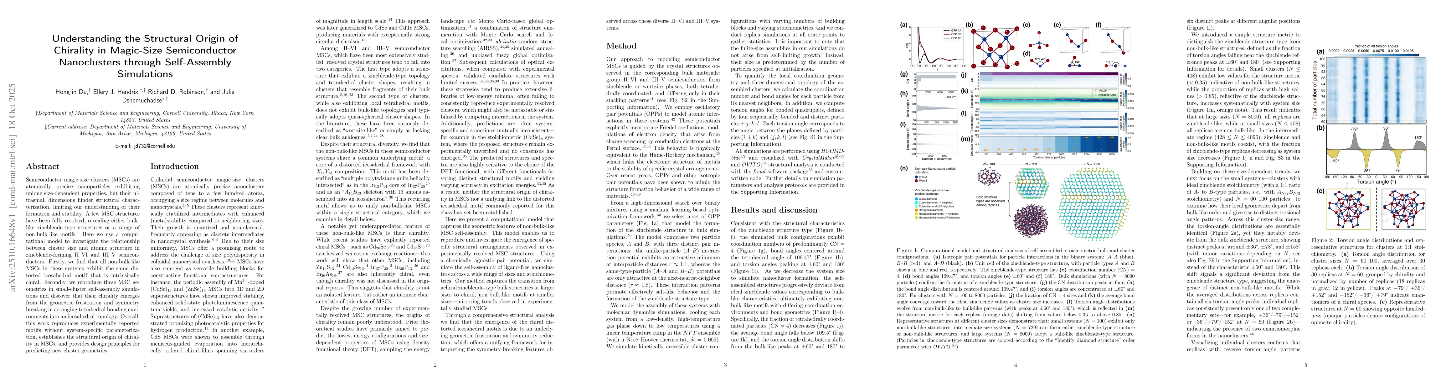 Thumbnail for Understanding the Structural Origin of Chirality in Magic-Size
  Semiconductor Nanoclusters through Self-Assembly Simulations
