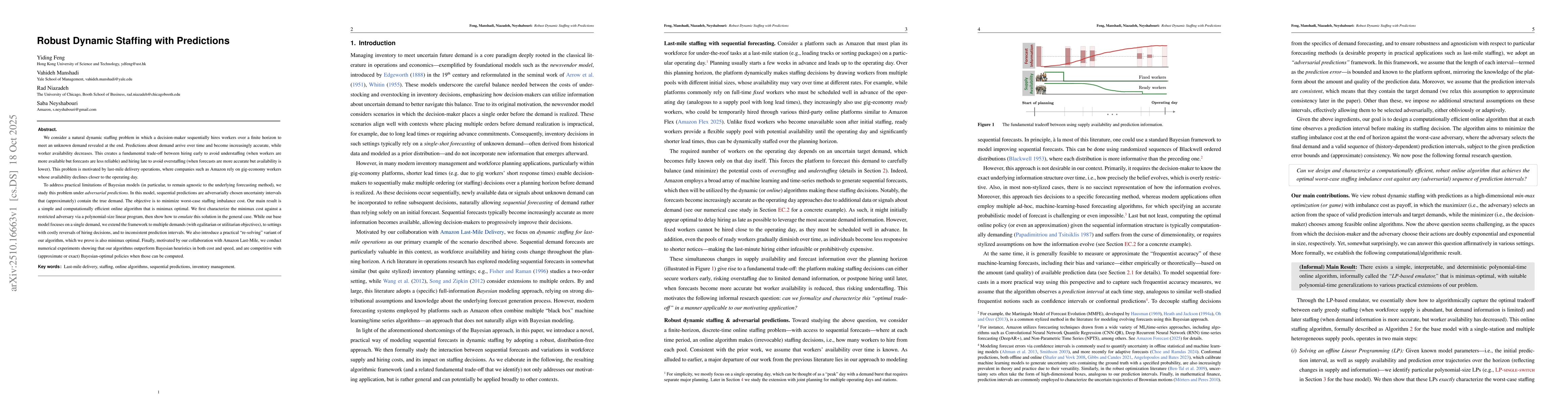 Thumbnail for Robust Dynamic Staffing with Predictions