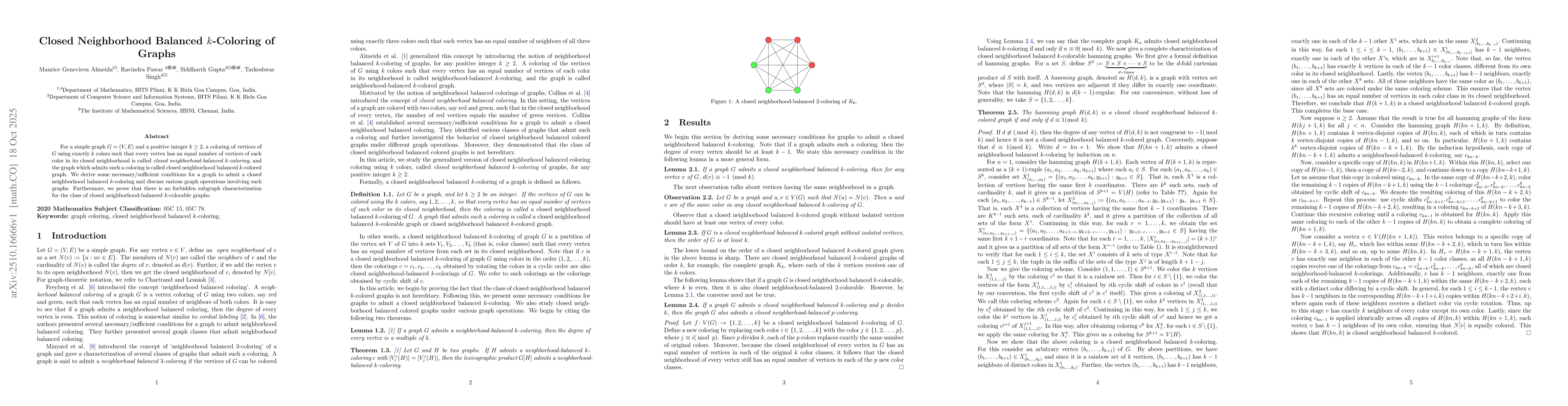 Thumbnail for Closed Neighborhood Balanced k-Coloring of Graphs
