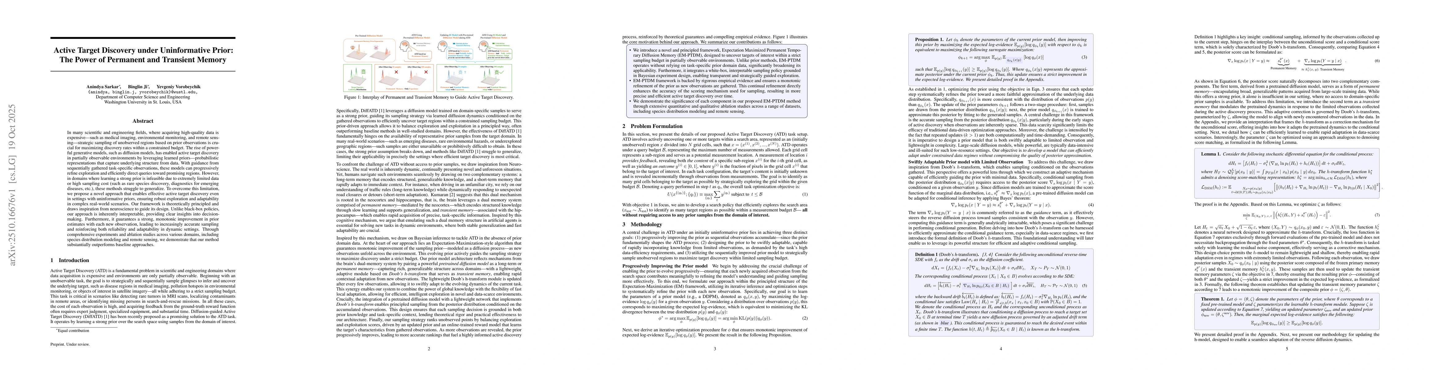 Thumbnail for Active Target Discovery under Uninformative Prior: The Power of
  Permanent and Transient Memory