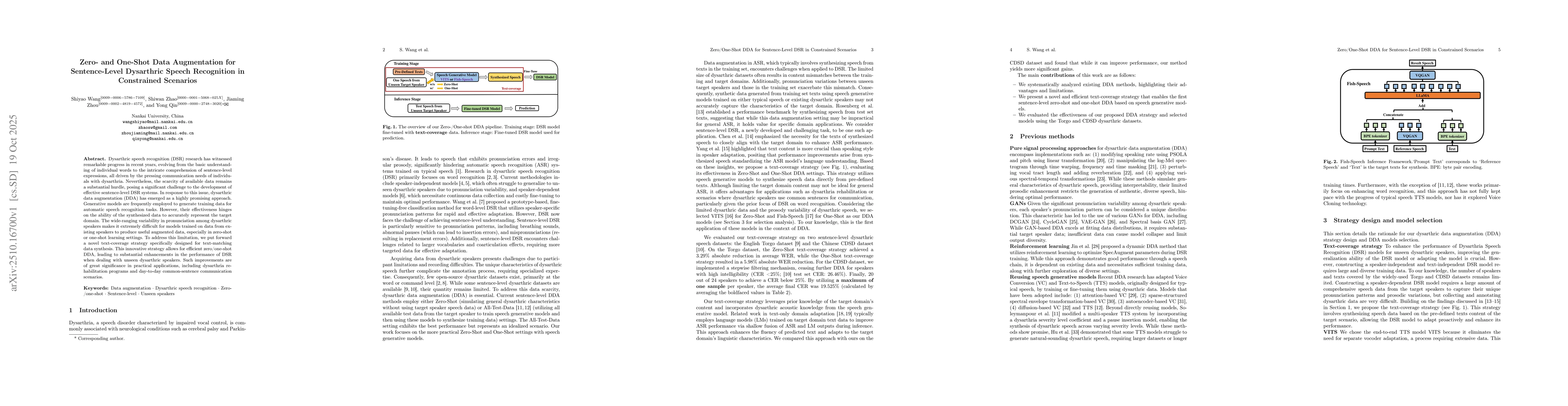 Thumbnail for Zero- and One-Shot Data Augmentation for Sentence-Level Dysarthric
  Speech Recognition in Constrained Scenarios