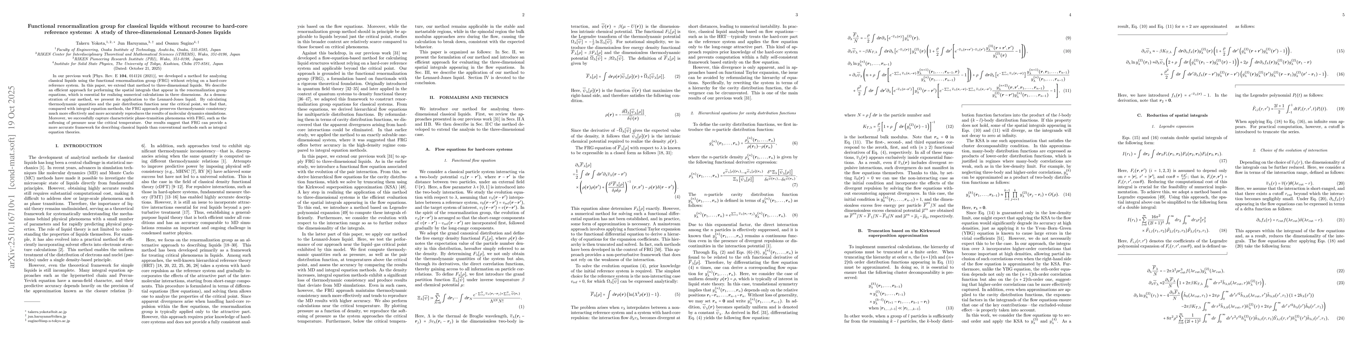 Thumbnail for Functional renormalization group for classical liquids without recourse
  to hard-core reference systems: A study of three-dimensional Lennard-Jones
  liquids