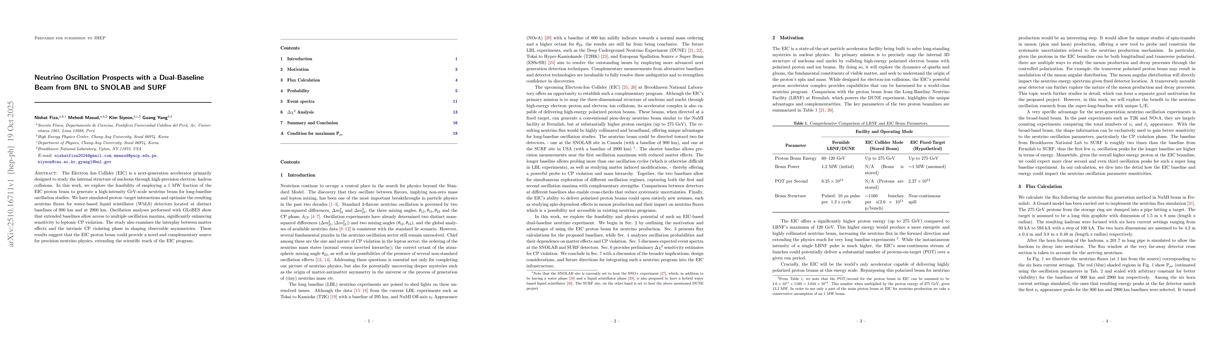 Thumbnail for Neutrino Oscillation Prospects with a Dual-Baseline Beam from BNL to
  SNOLAB and SURF