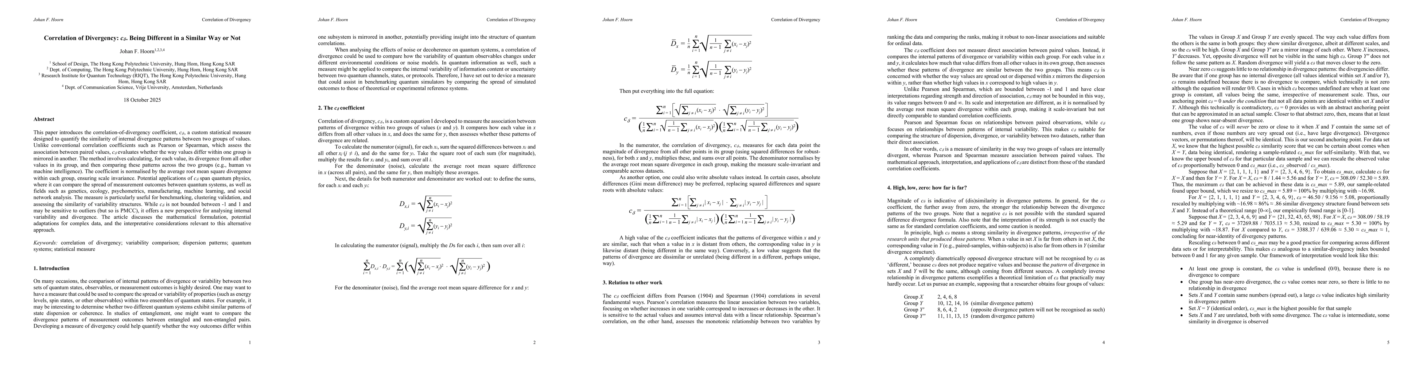 Thumbnail for Correlation of divergency: c-delta. Being different in a similar way or
  not
