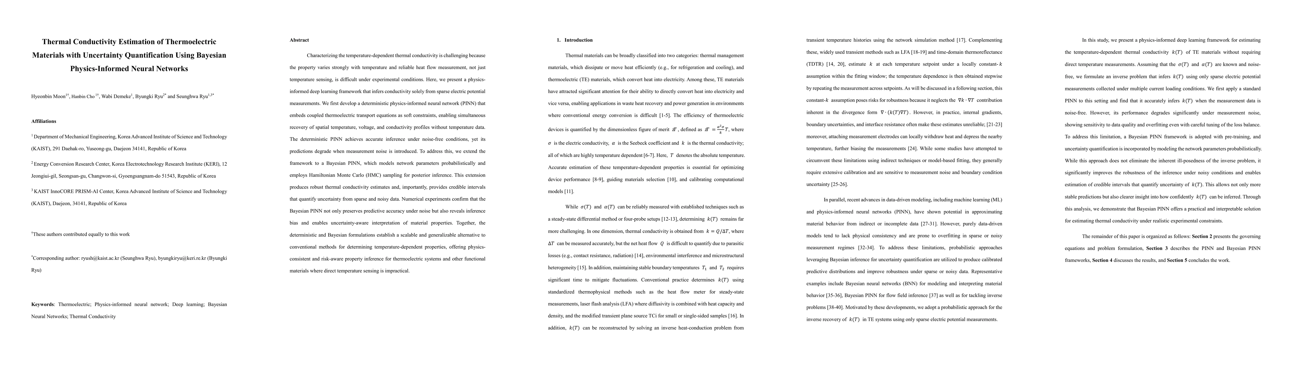 Thumbnail for Thermal Conductivity Estimation of Thermoelectric Materials with
  Uncertainty Quantification Using Bayesian Physics-Informed Neural Networks