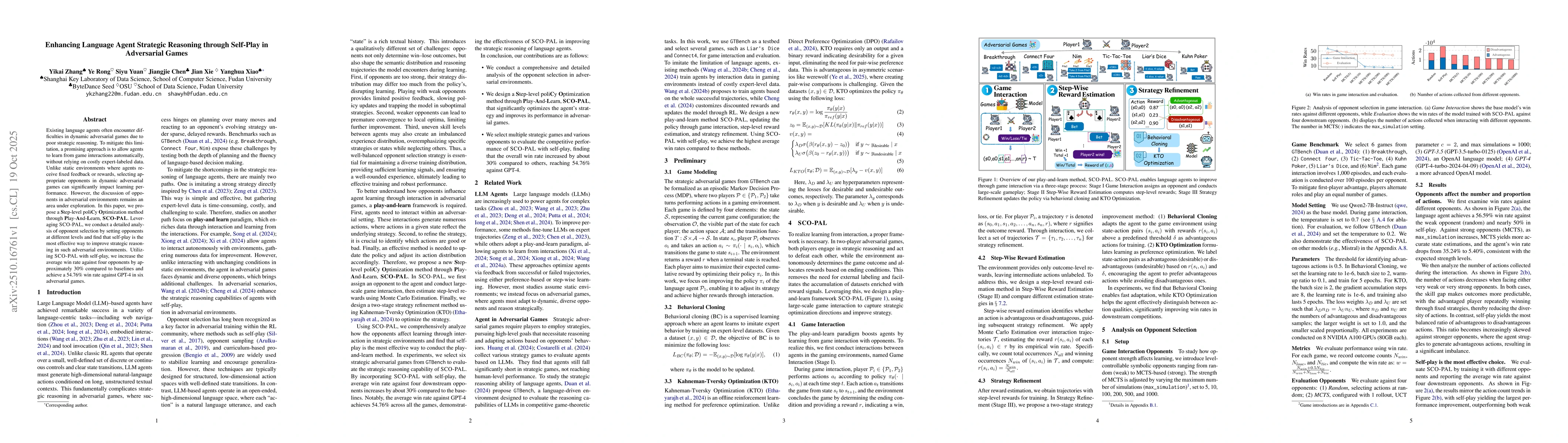 Thumbnail for Enhancing Language Agent Strategic Reasoning through Self-Play in
  Adversarial Games