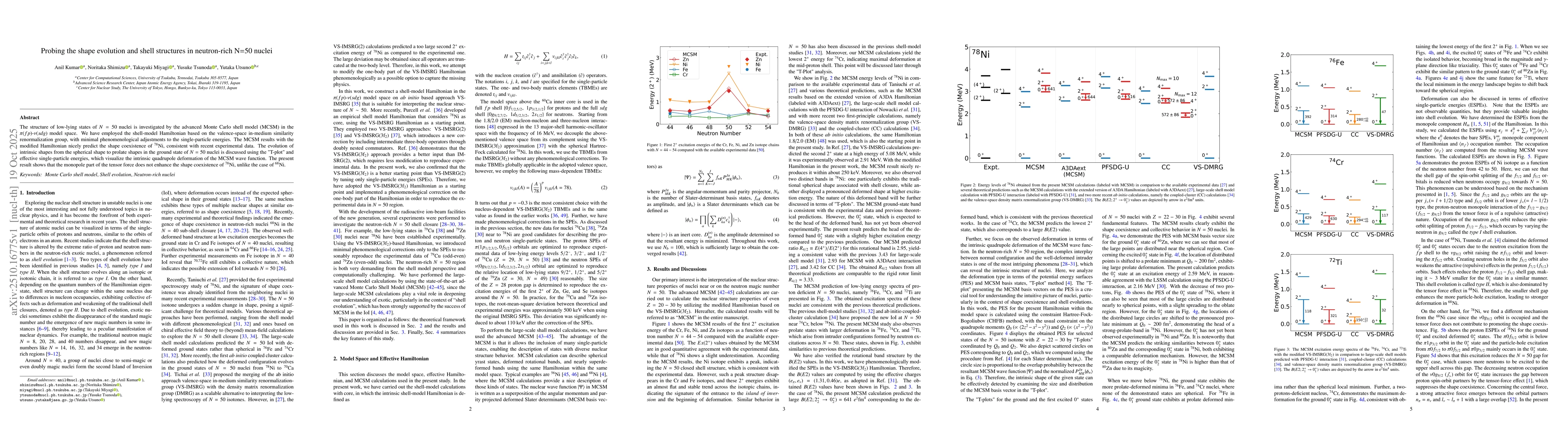 Thumbnail for Probing the shape evolution and shell structures in neutron-rich N=50
  nuclei