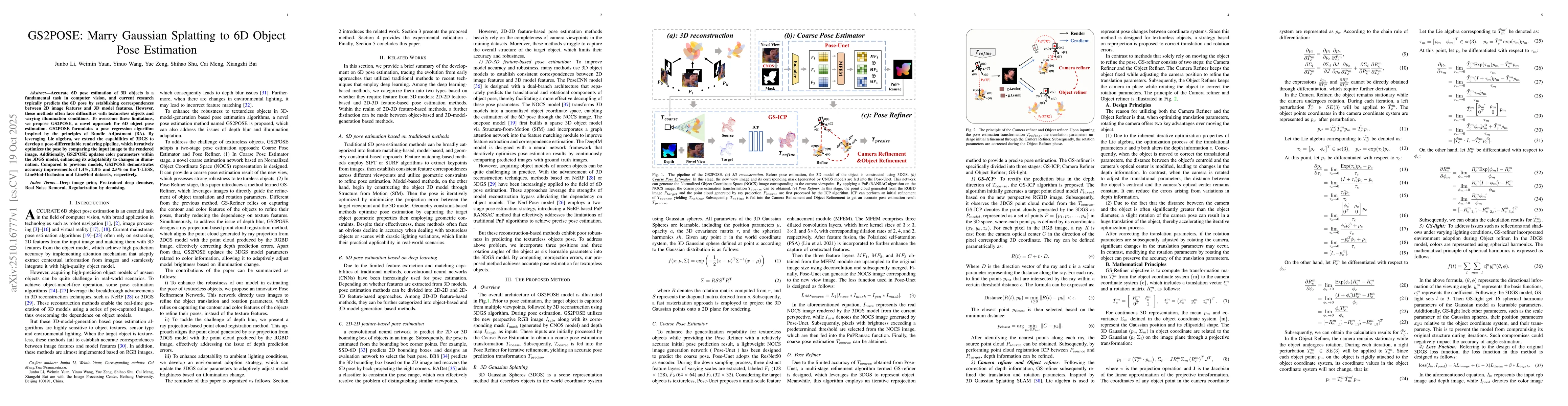Thumbnail for GS2POSE: Marry Gaussian Splatting to 6D Object Pose Estimation