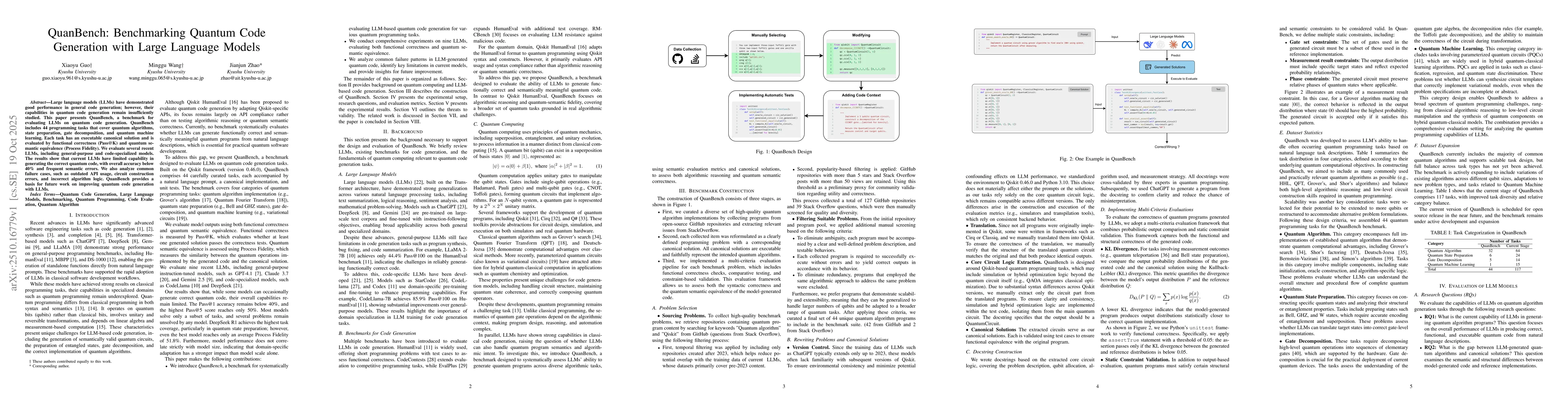 Thumbnail for QuanBench: Benchmarking Quantum Code Generation with Large Language
  Models