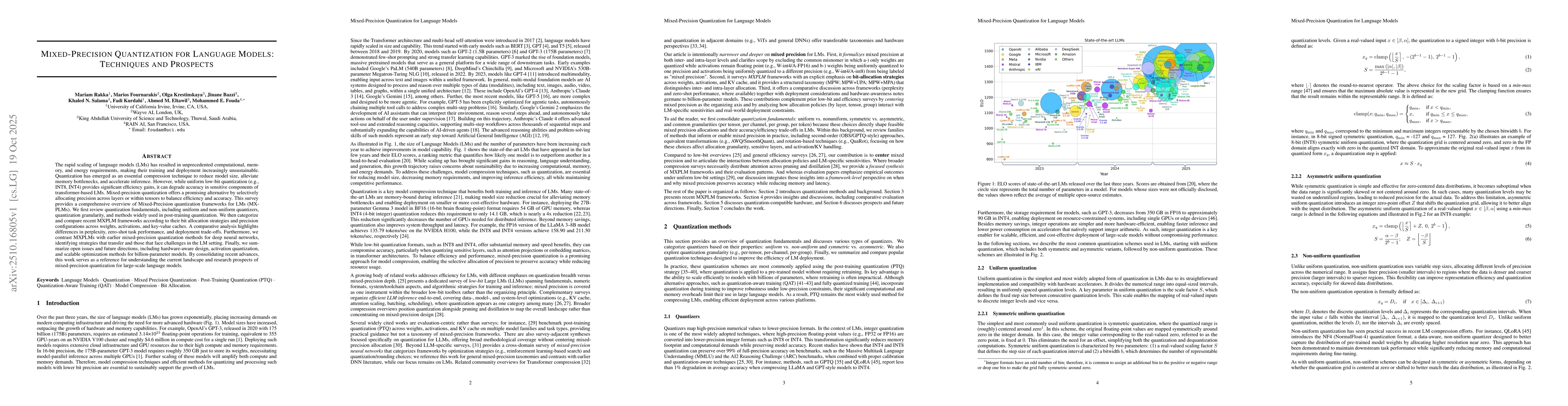 Thumbnail for Mixed-Precision Quantization for Language Models: Techniques and
  Prospects