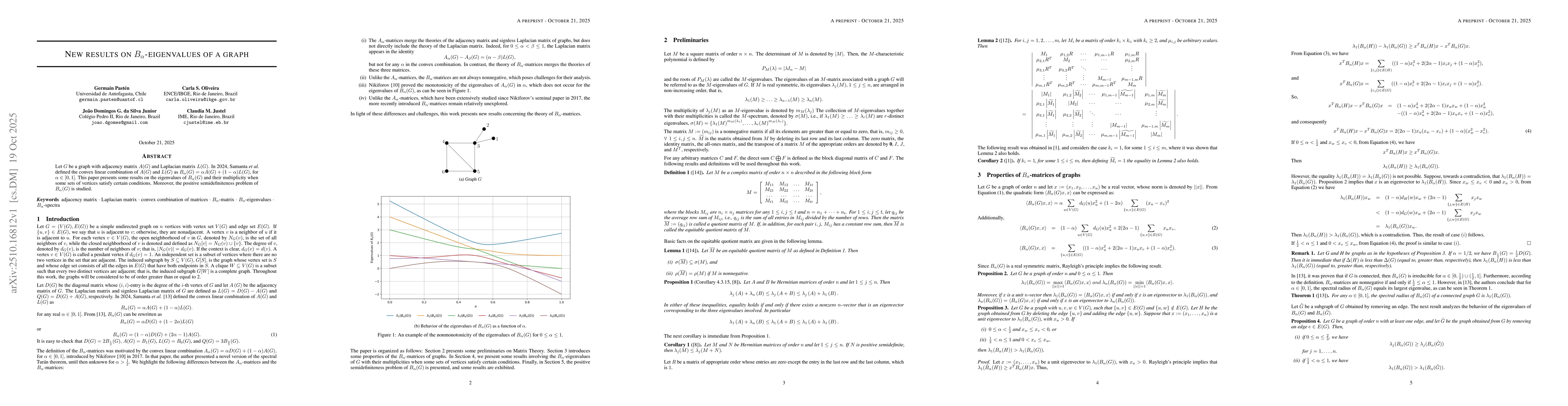 Thumbnail for New results on $B_α$-eigenvalues of a graph