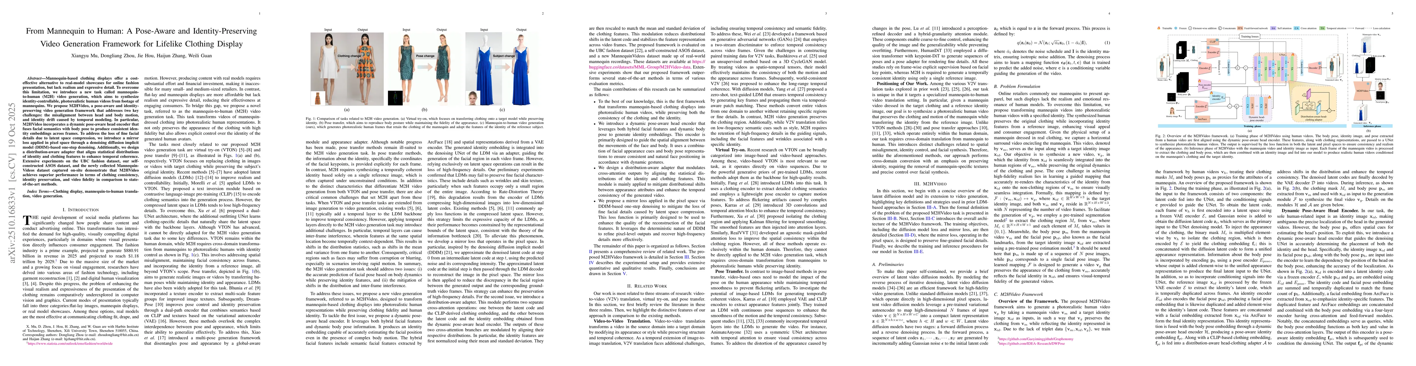 Thumbnail for From Mannequin to Human: A Pose-Aware and Identity-Preserving Video
  Generation Framework for Lifelike Clothing Display