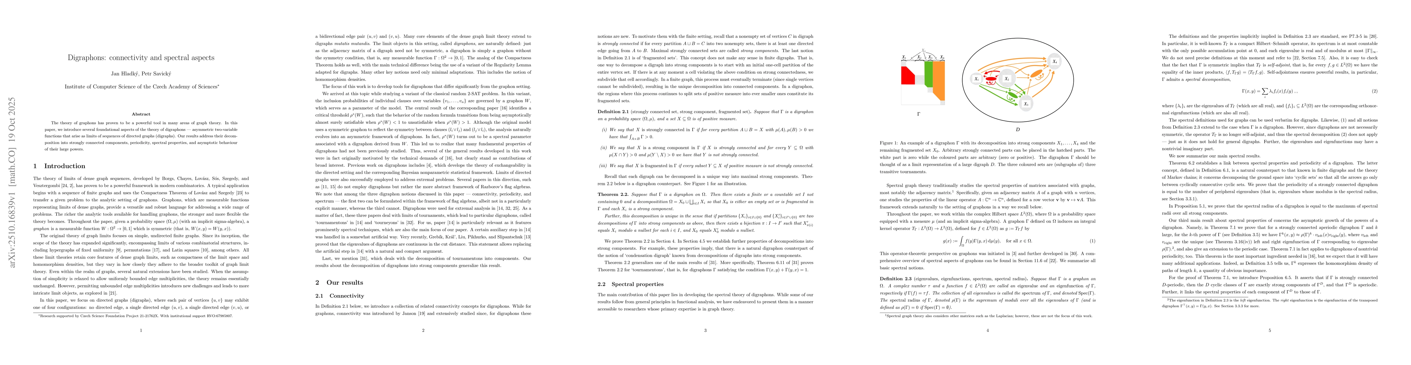 Thumbnail for Digraphons: connectivity and spectral aspects