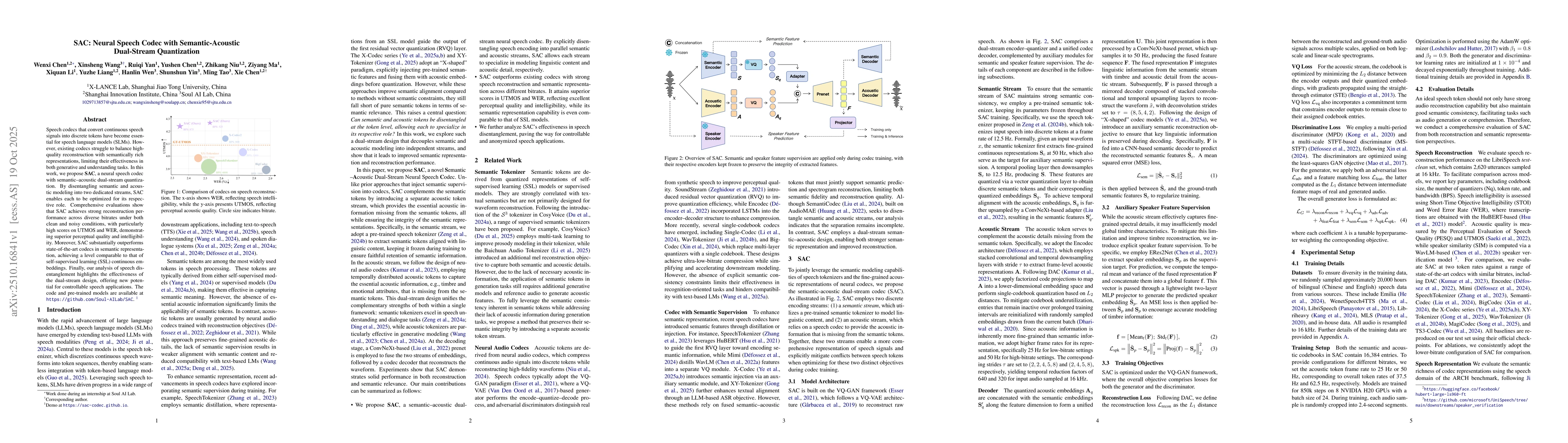 Thumbnail for SAC: Neural Speech Codec with Semantic-Acoustic Dual-Stream Quantization