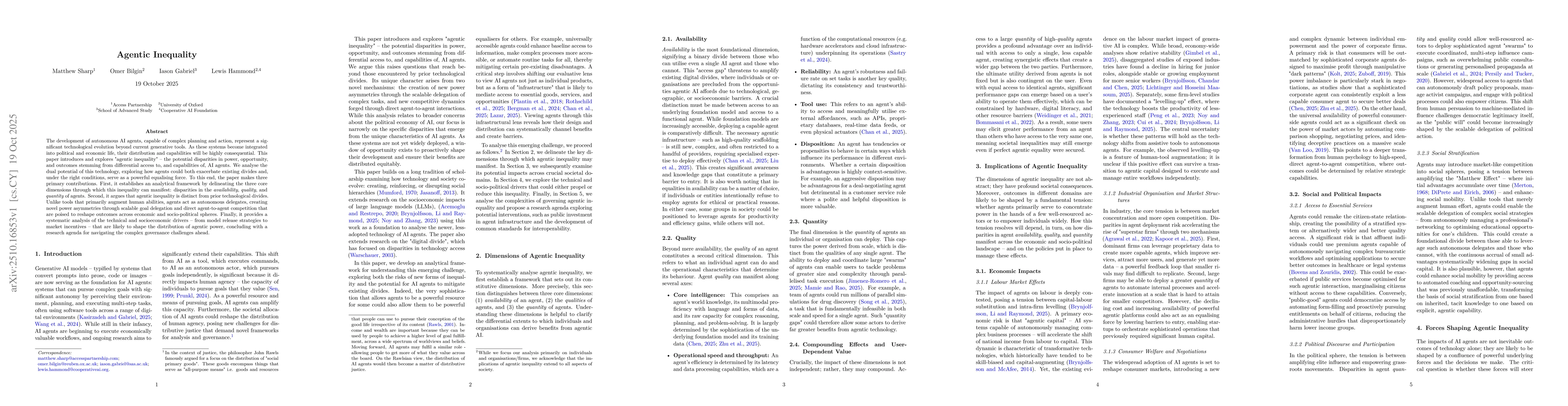 Thumbnail for Agentic Inequality