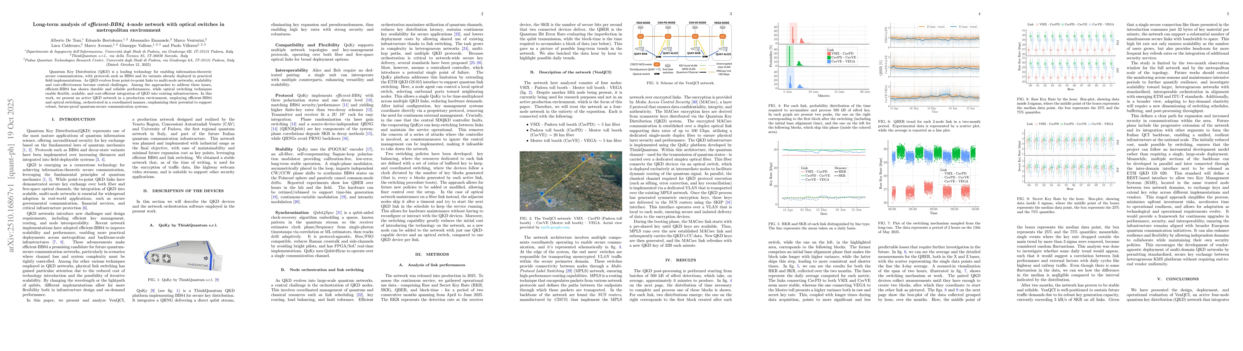 Thumbnail for Long-term analysis of efficient-BB84 4-node network with optical
  switches in metropolitan environment
