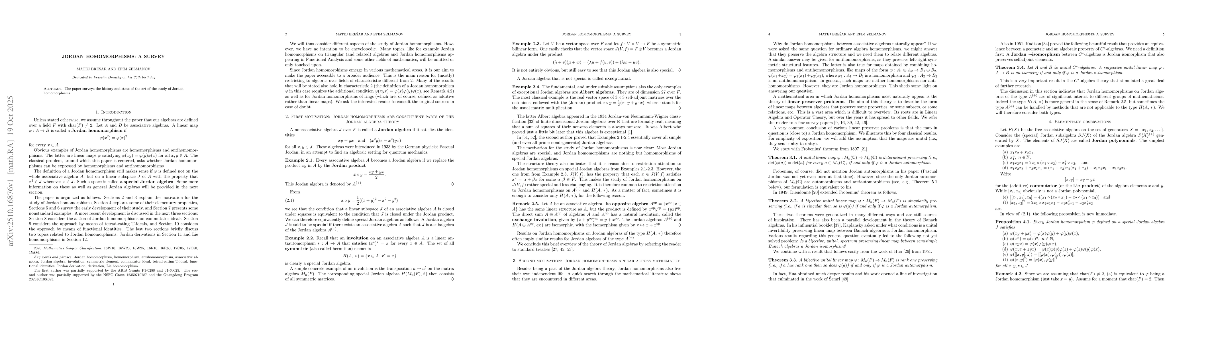 Thumbnail for Jordan homomorphisms: A survey