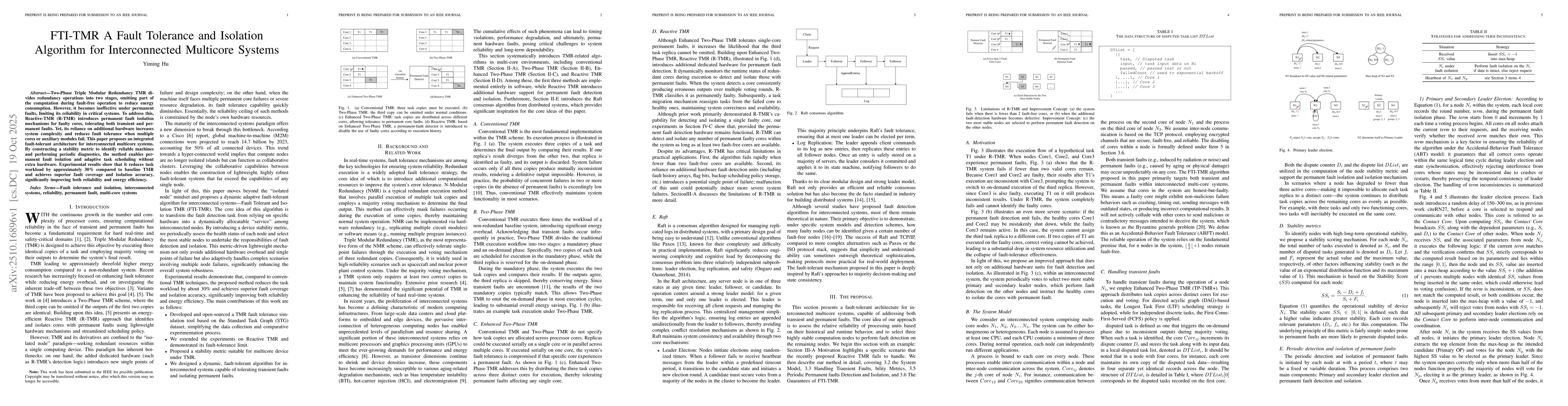 Thumbnail for FTI-TMR: A Fault Tolerance and Isolation Algorithm for Interconnected
  Multicore Systems