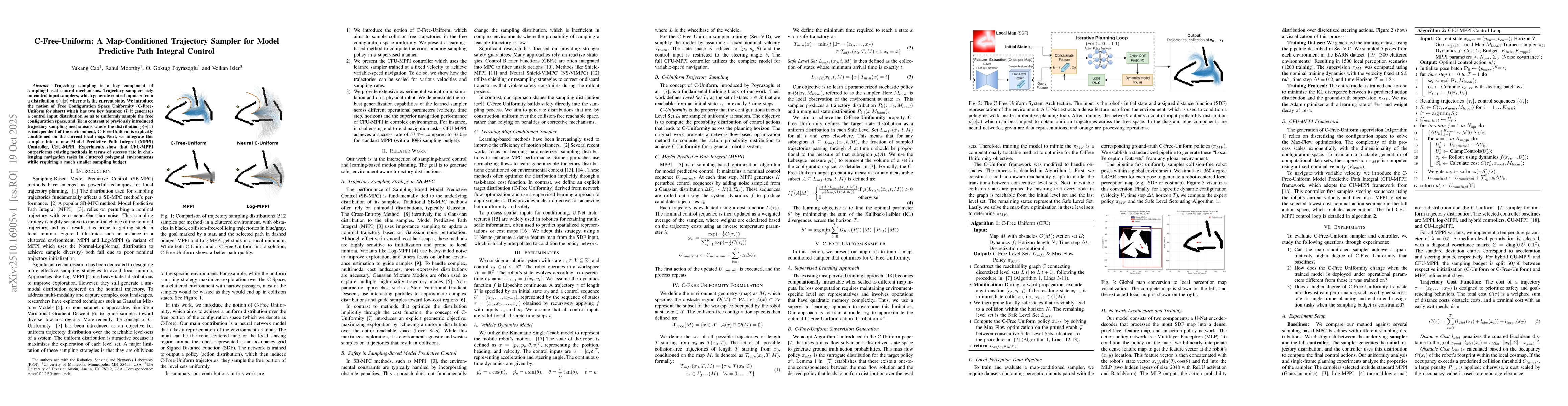 Thumbnail for C-Free-Uniform: A Map-Conditioned Trajectory Sampler for Model
  Predictive Path Integral Control
