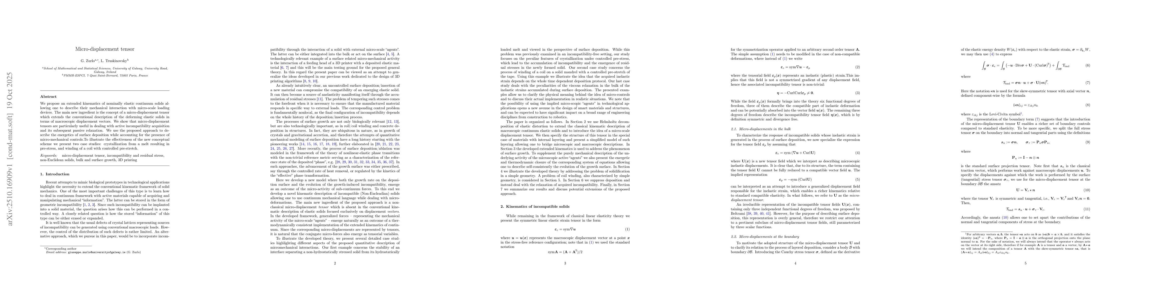 Thumbnail for Micro-displacement tensor