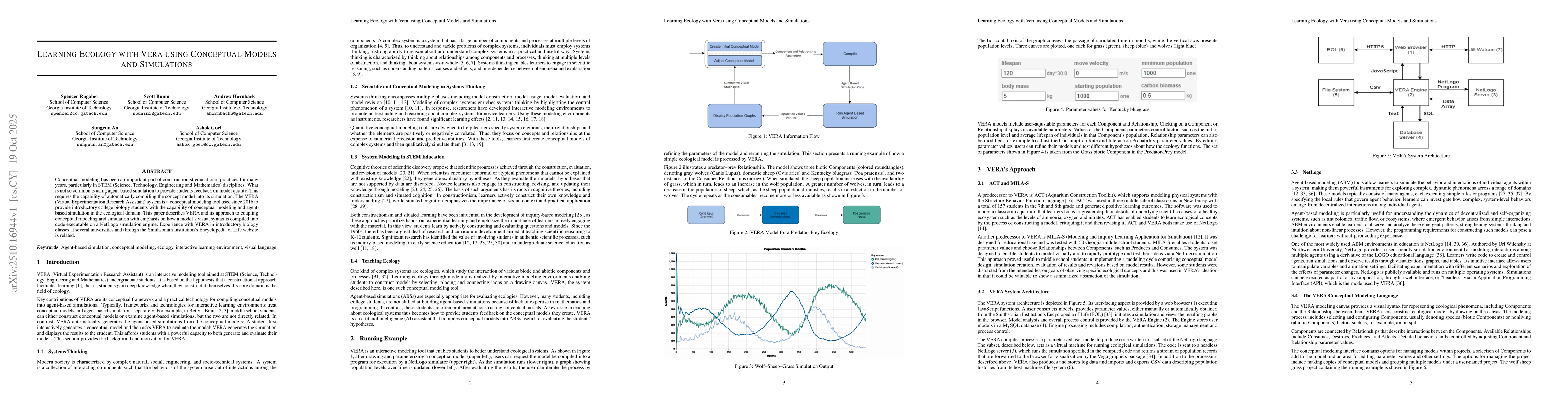 Thumbnail for Learning Ecology with VERA Using Conceptual Models and Simulations