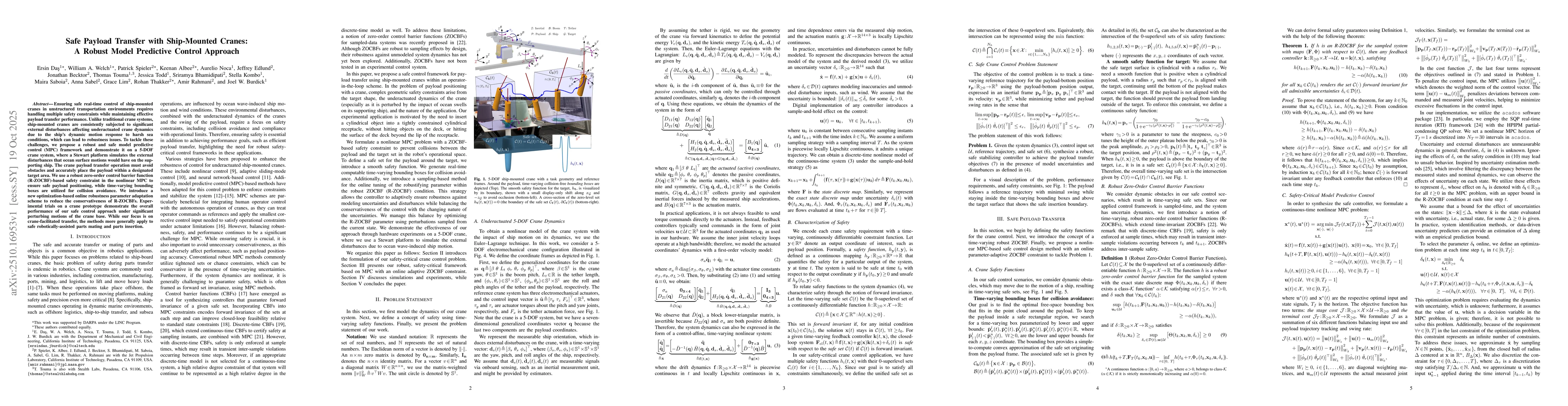 Thumbnail for Safe Payload Transfer with Ship-Mounted Cranes: A Robust Model
  Predictive Control Approach