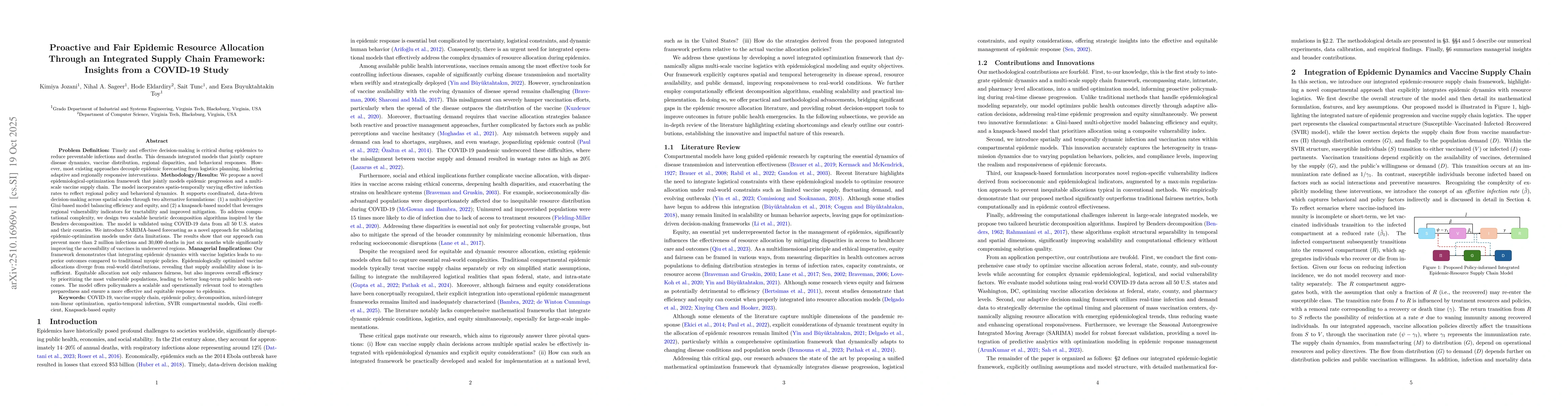 Thumbnail for Proactive and Fair Epidemic Resource Allocation Through an Integrated
  Supply Chain Framework: Insights from a COVID-19 Study