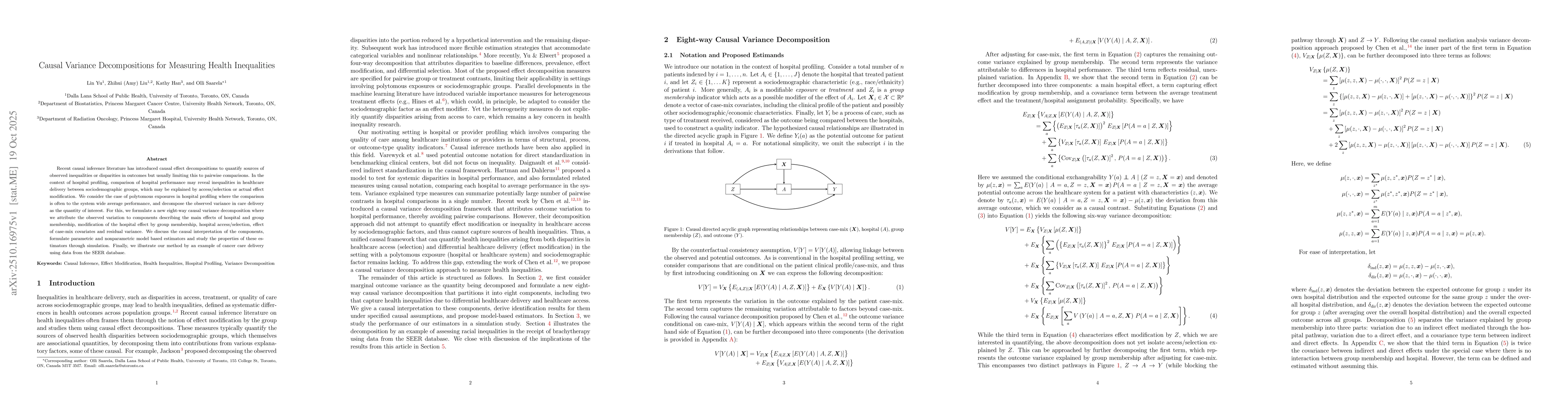 Thumbnail for Causal Variance Decompositions for Measuring Health Inequalities