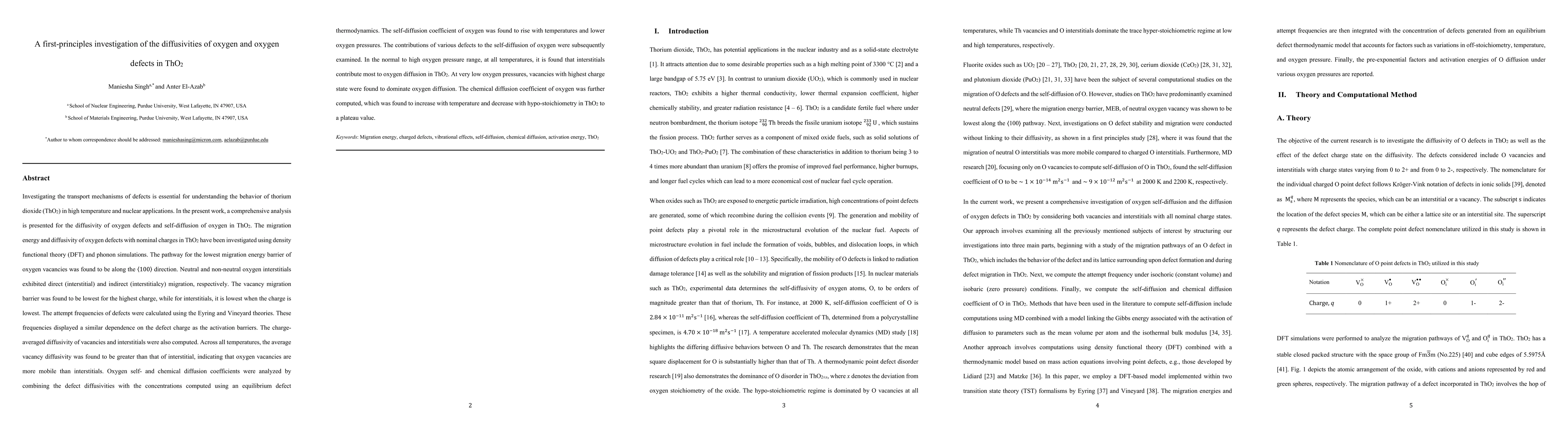 Thumbnail for A first-principles investigation of the diffusivities of oxygen and
  oxygen defects in ThO$_2$