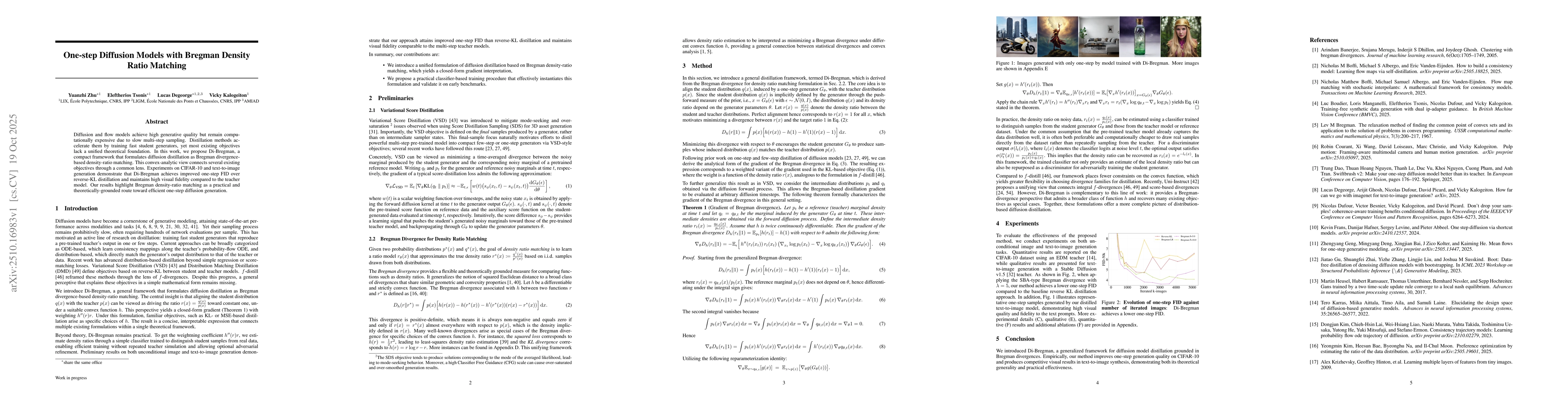 Thumbnail for One-step Diffusion Models with Bregman Density Ratio Matching