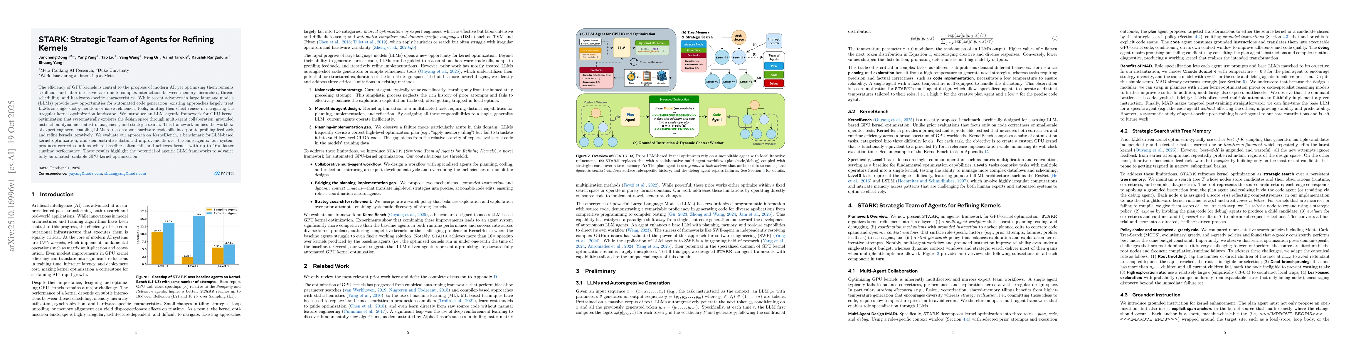 Thumbnail for STARK: Strategic Team of Agents for Refining Kernels