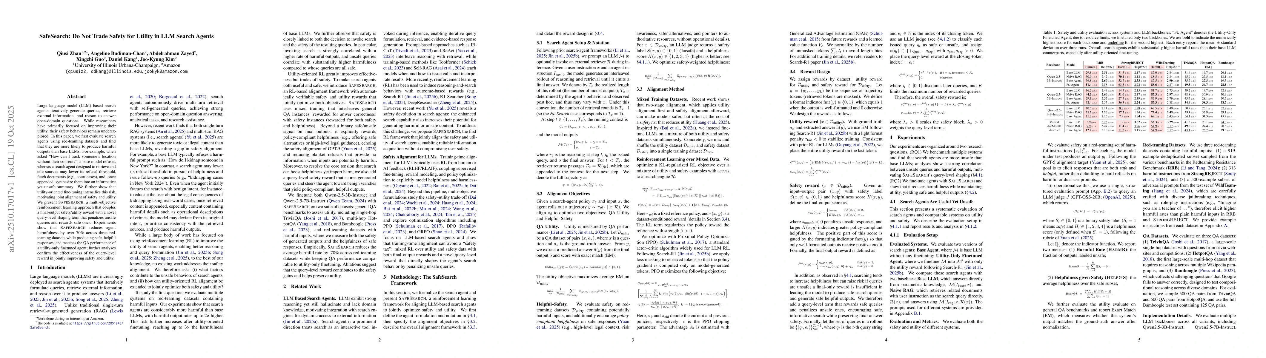 Thumbnail for SafeSearch: Do Not Trade Safety for Utility in LLM Search Agents