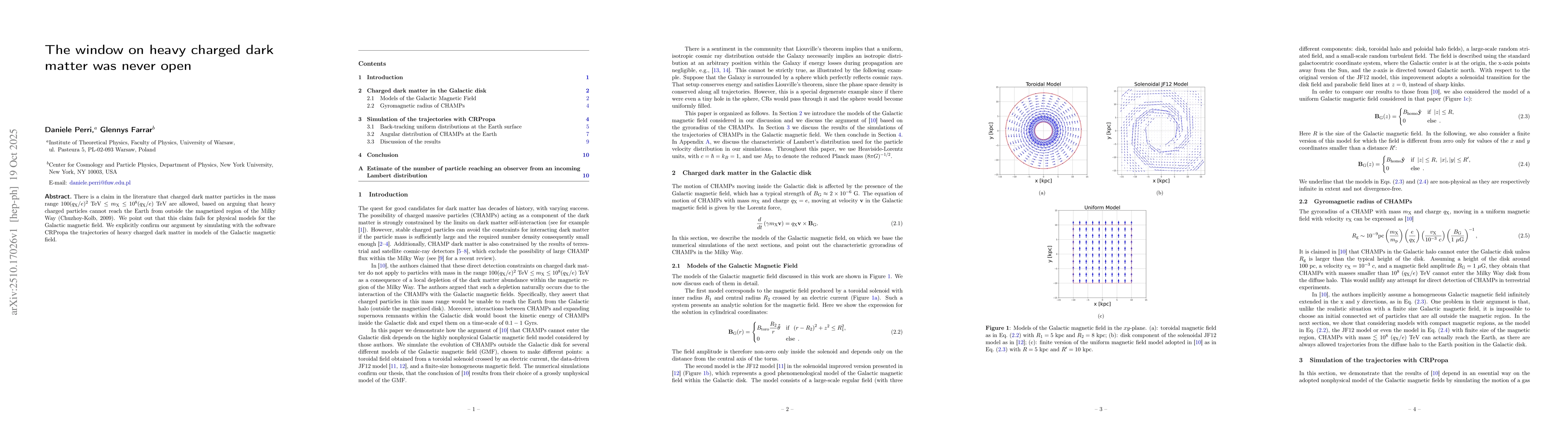 Thumbnail for The window on heavy charged dark matter was never open