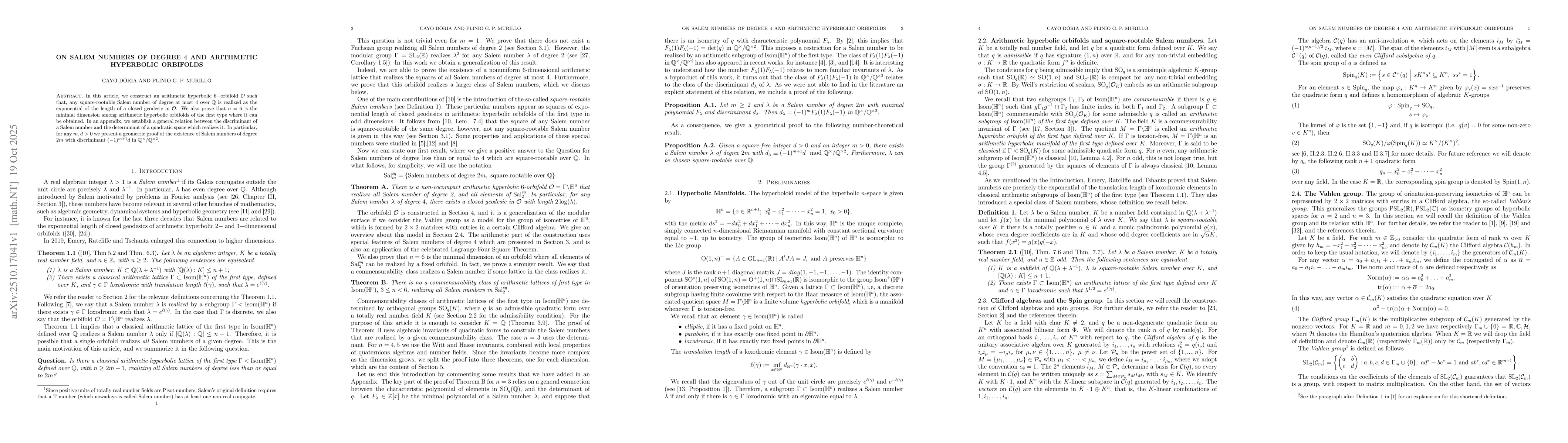 Thumbnail for On Salem numbers of degree 4 and arithmetic hyperbolic orbifolds