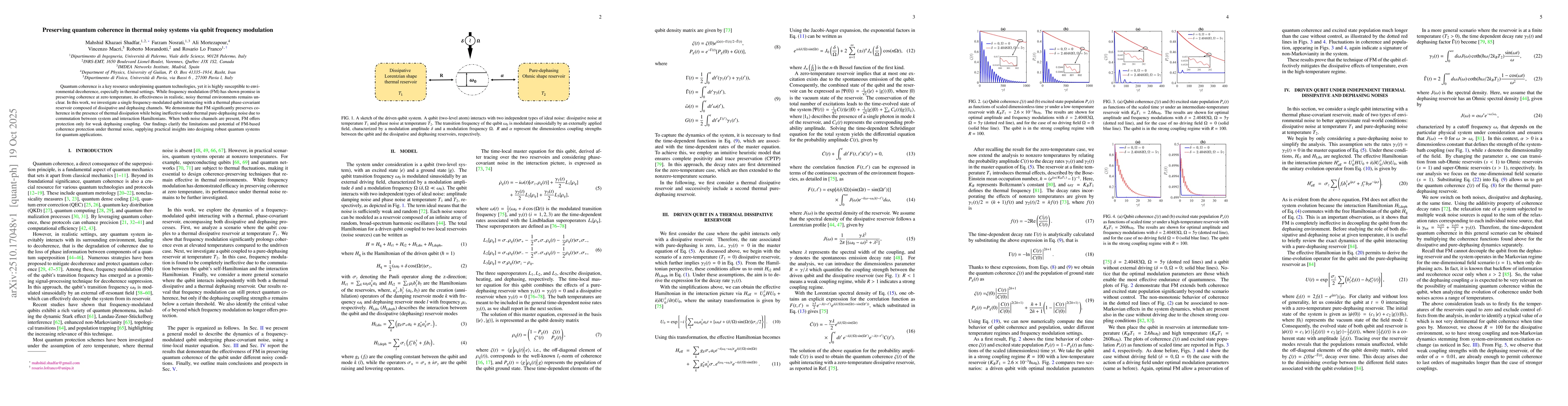 Thumbnail for Preserving quantum coherence in thermal noisy systems via qubit
  frequency modulation