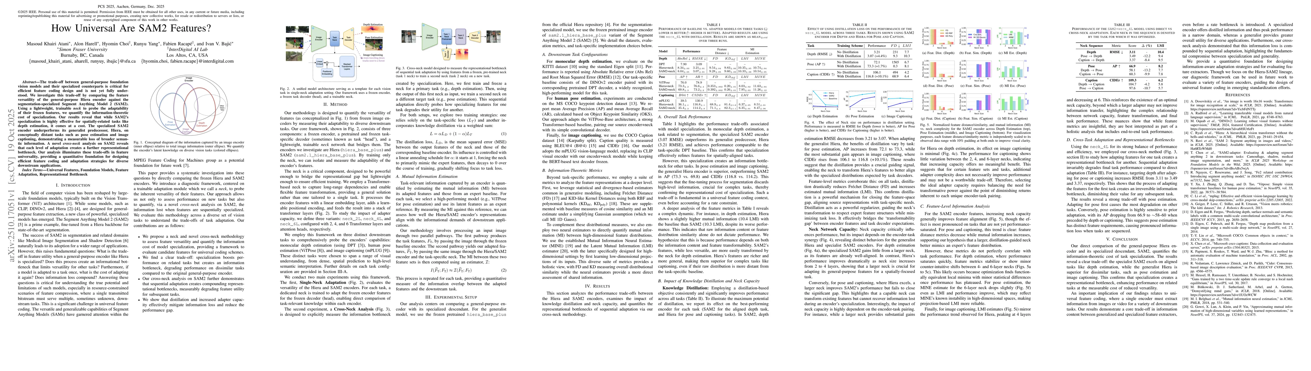 Thumbnail for How Universal Are SAM2 Features?