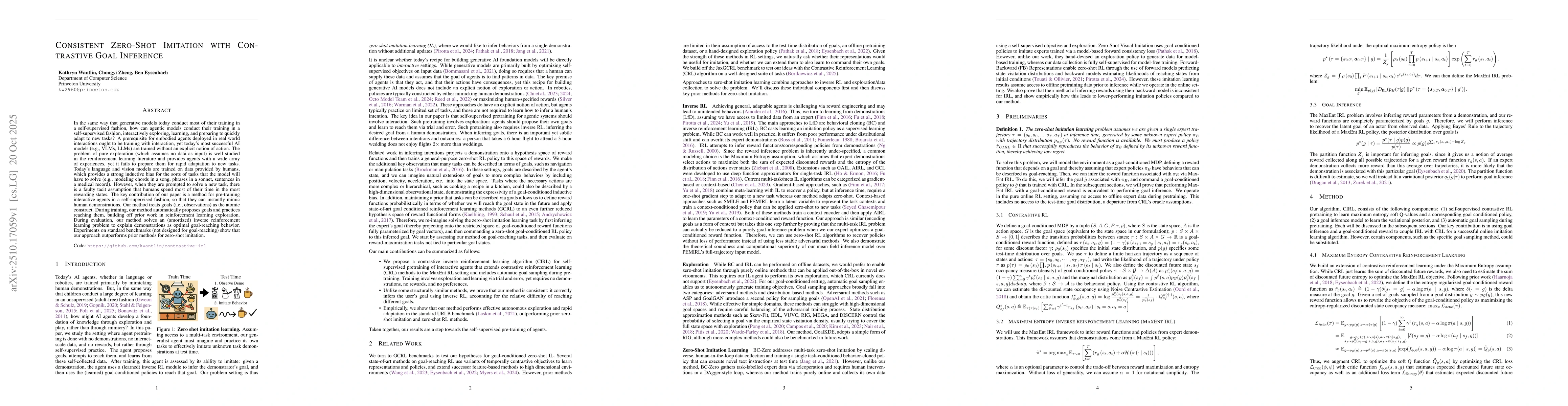 Thumbnail for Consistent Zero-Shot Imitation with Contrastive Goal Inference