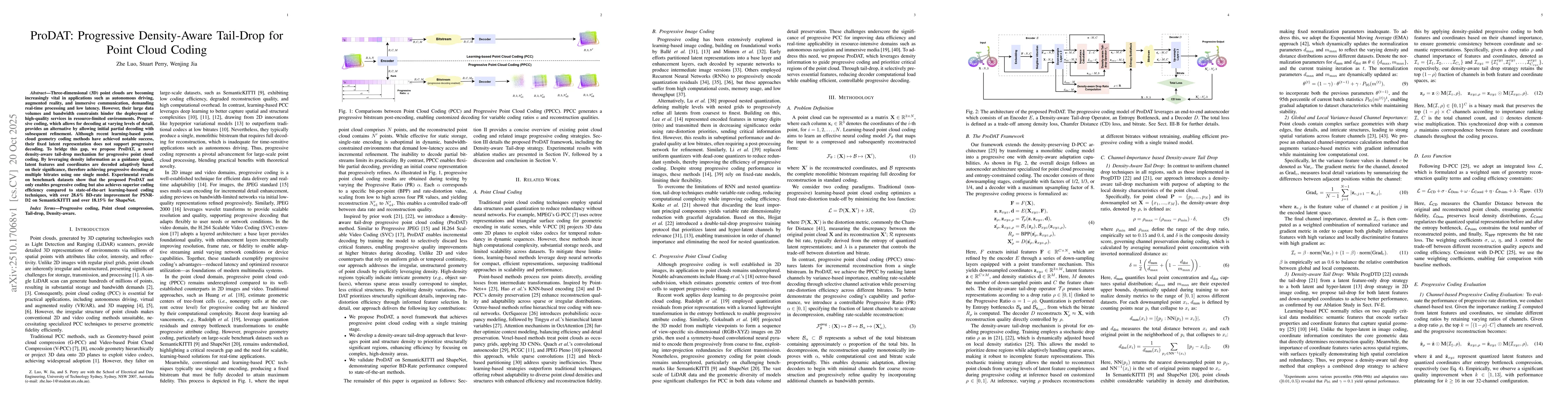 Thumbnail for ProDAT: Progressive Density-Aware Tail-Drop for Point Cloud Coding