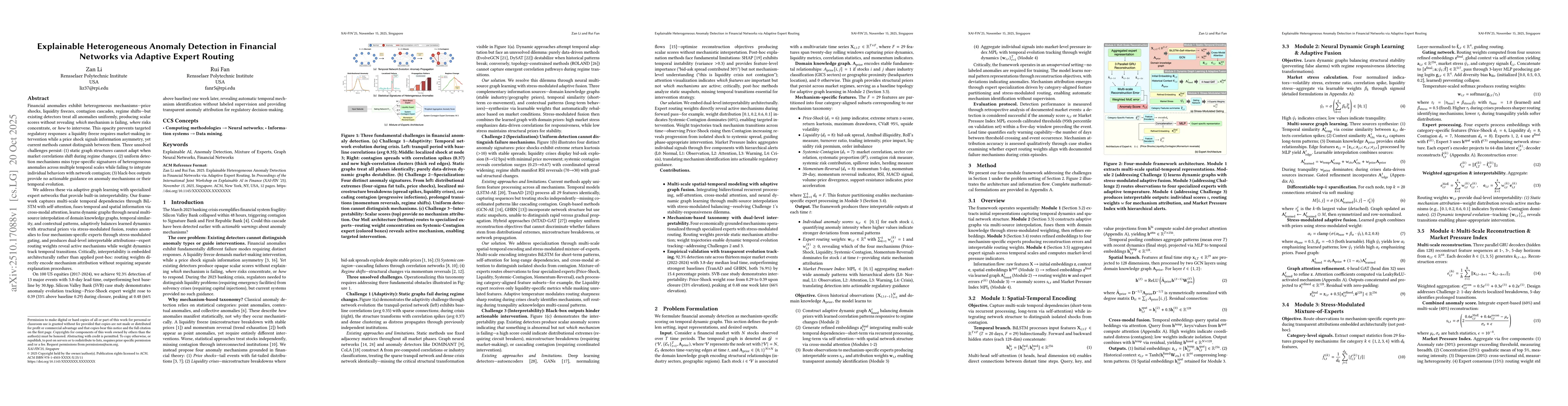 Thumbnail for Explainable Heterogeneous Anomaly Detection in Financial Networks via
  Adaptive Expert Routing