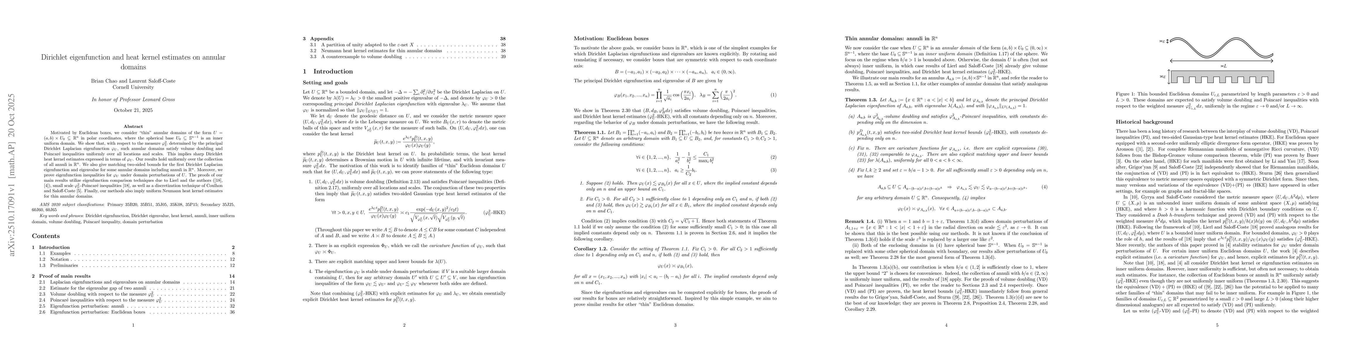 Thumbnail for Dirichlet eigenfunction and heat kernel estimates on annular domains