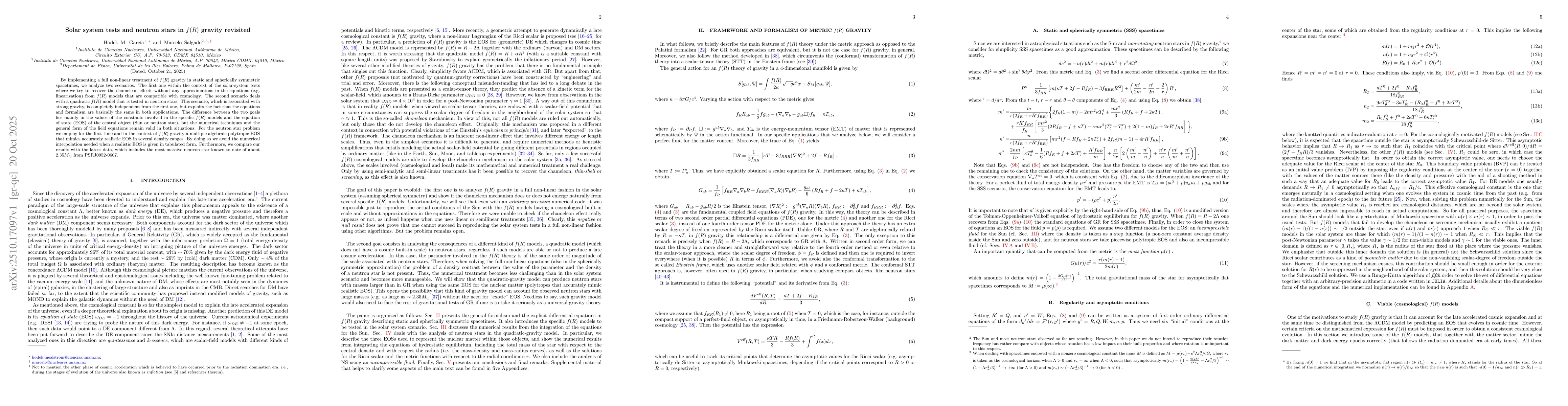 Thumbnail for Solar system tests and neutron stars in $f(R)$ gravity revisited