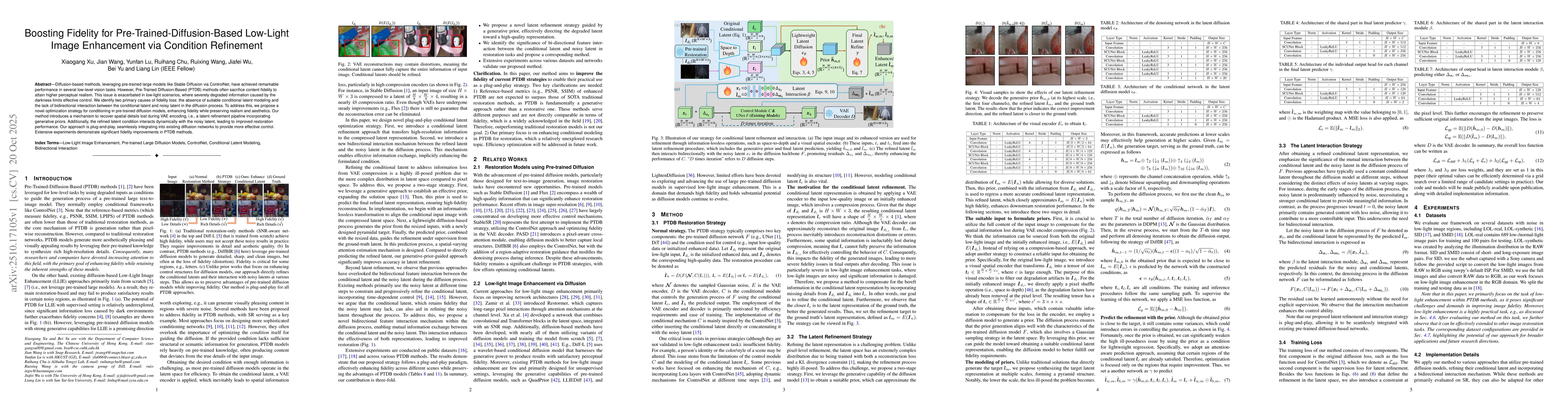 Thumbnail for Boosting Fidelity for Pre-Trained-Diffusion-Based Low-Light Image
  Enhancement via Condition Refinement