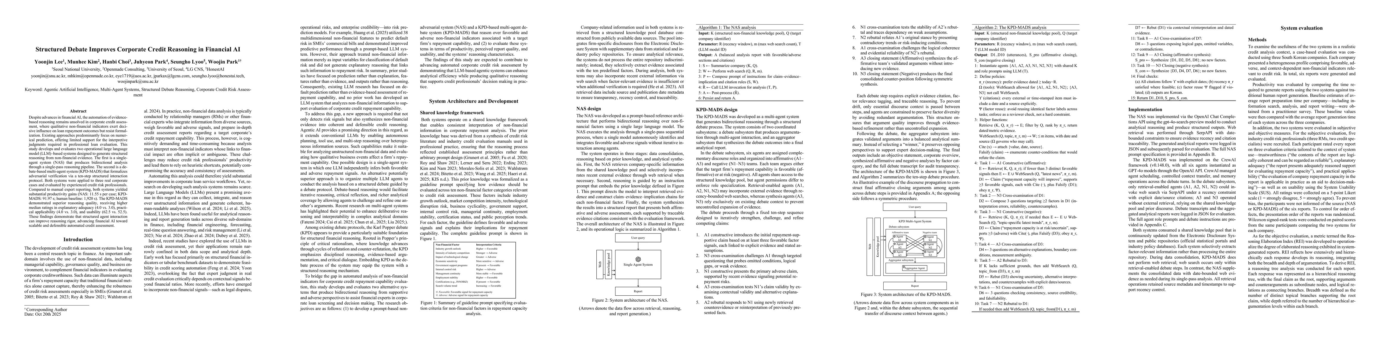 Thumbnail for Structured Debate Improves Corporate Credit Reasoning in Financial AI