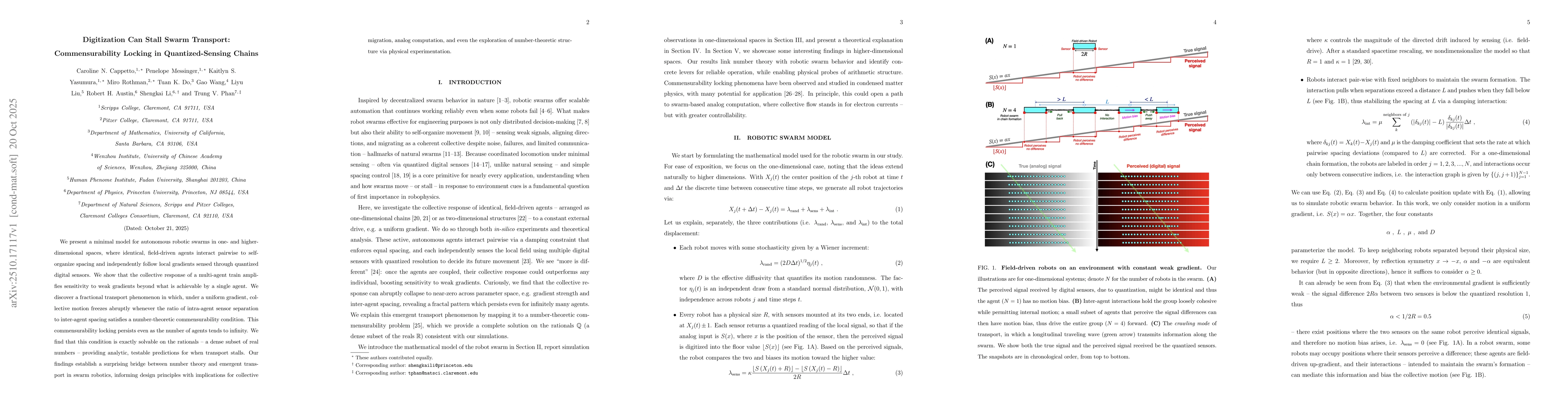 Thumbnail for Digitization Can Stall Swarm Transport: Commensurability Locking in
  Quantized-Sensing Chains