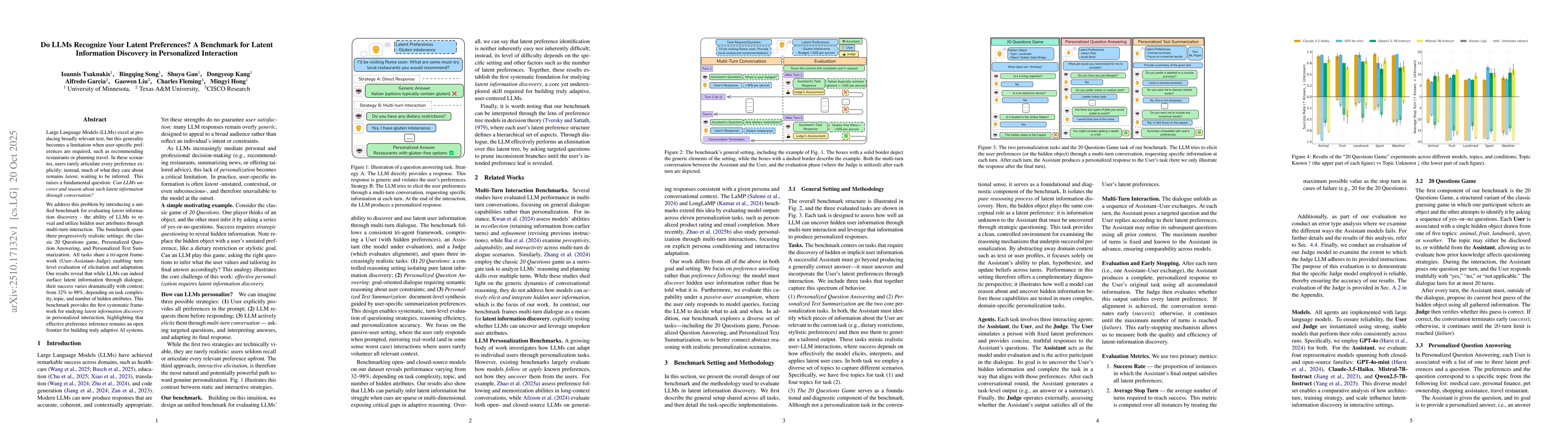 Thumbnail for Do LLMs Recognize Your Latent Preferences? A Benchmark for Latent
  Information Discovery in Personalized Interaction