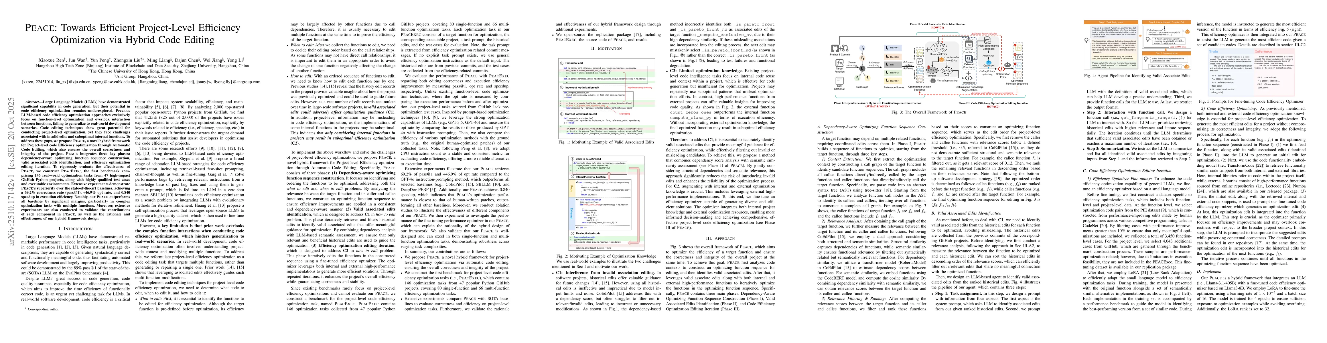 Thumbnail for PEACE: Towards Efficient Project-Level Efficiency Optimization via
  Hybrid Code Editing
