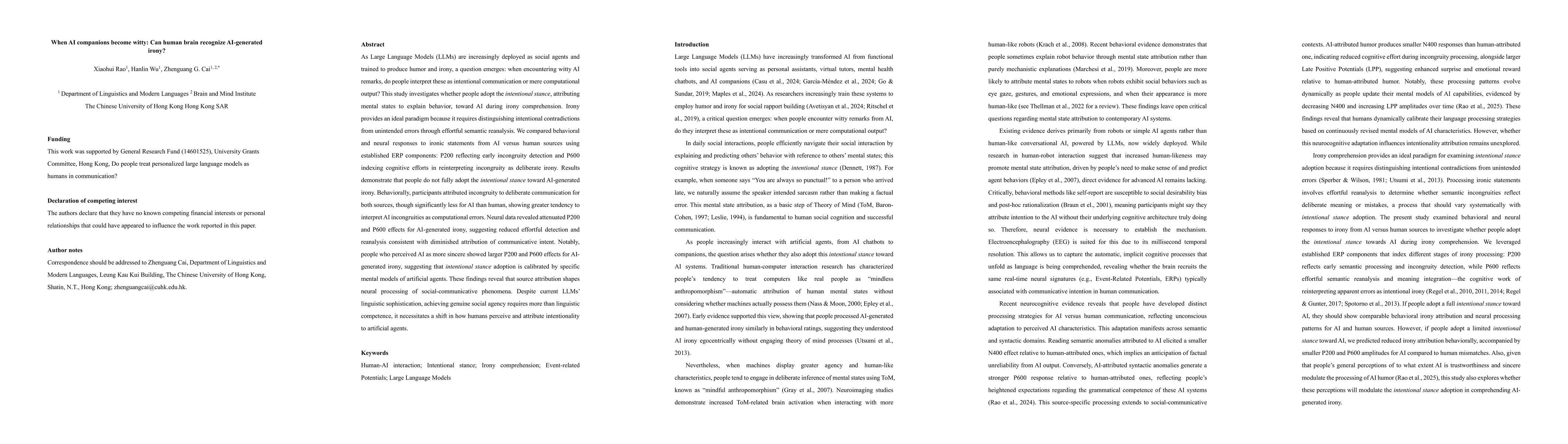 Thumbnail for When AI companions become witty: Can human brain recognize AI-generated
  irony?