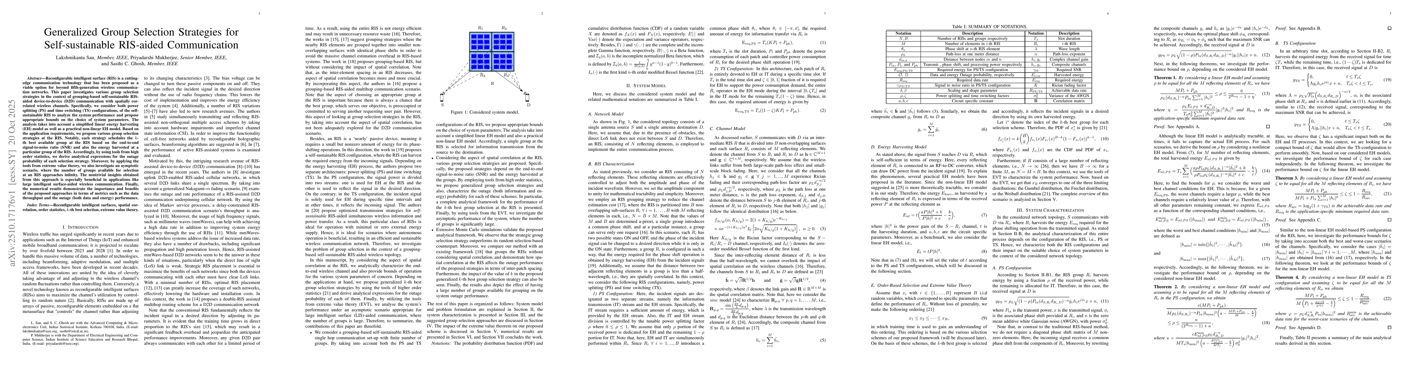 Thumbnail for Generalized Group Selection Strategies for Self-sustainable RIS-aided
  Communication